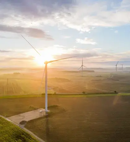 Parc éolien de Bougainville en France exploité par Boralex