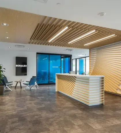 Vue de la réception des bureaux de Boralex à Montréal