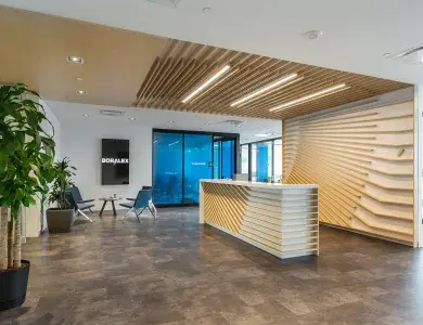 Vue de la réception des bureaux de Boralex à Montréal