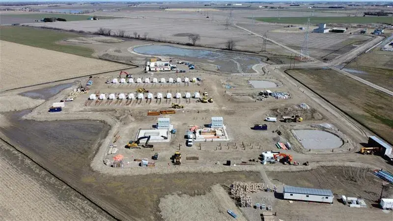 View of Tilbury Energy Storage site in construction 