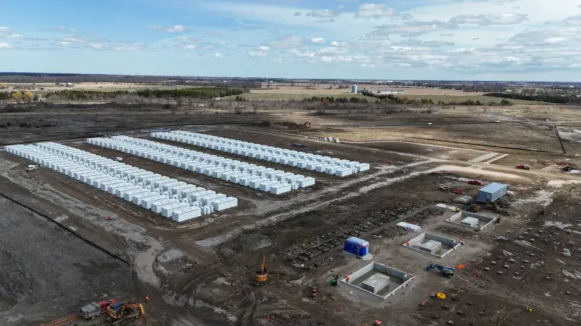 Energy Storage facility in construction in Hagersville, Ontario