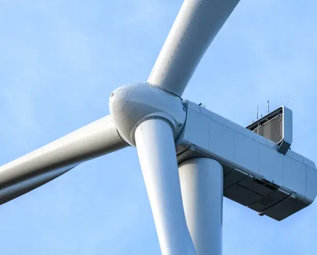 Limekiln Wind Farm turbine close-up, Scotland