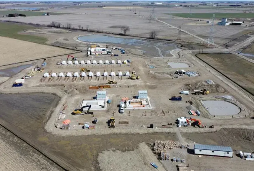View of Tilbury Energy Storage site in construction 